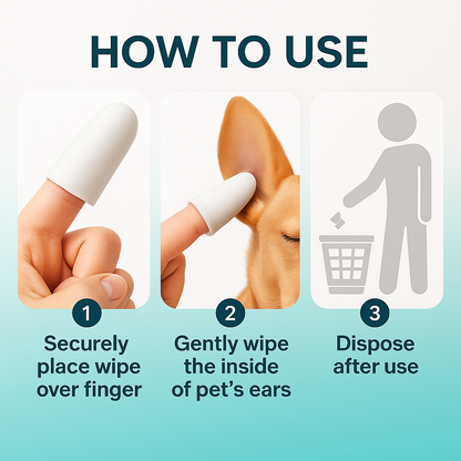 Pet Ear Cleaner Finger Wipes